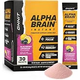 ONNIT Alpha Brain Instant Nootropic Drink Mix, BlackBerry Lemonade, 30 Ct | Nootropic drink mix packets; L-Theanine, Alpha GPC &amp; B6 support focus, memory &amp; mental clarity; on-the-go brain supplement