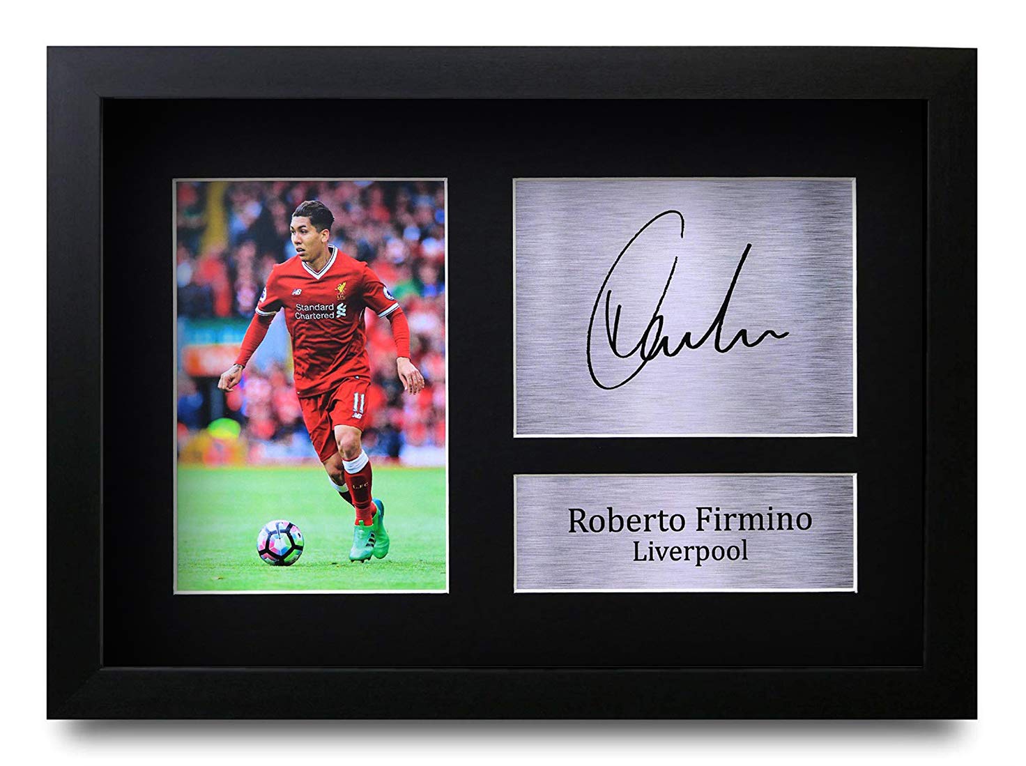 HWC Trading FR Roberto Firmino Gift Signed FRAMED A4 Printed Autograph Liverpool Gifts Print Photo Picture Display