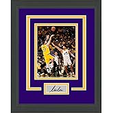 Framed Luka Doncic Debut Fadeaway Facsimile Laser Engraved Signature Auto Los Angeles Lakers 11x14 Basketball Photo