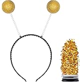 Funcredible Gold Alien Headbands and Glitter - Martian Alien Antenna Headband - Sparkly Alien Costume Accessories - Alien Halloween Costumes