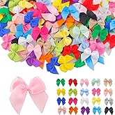 Babymatch Mini Satin Ribbon Bows: 1 inch Small Tiny DIY Crafts Sewing Appliques Gift Wrapping Party Decorations 200pcs (20colors x 10)