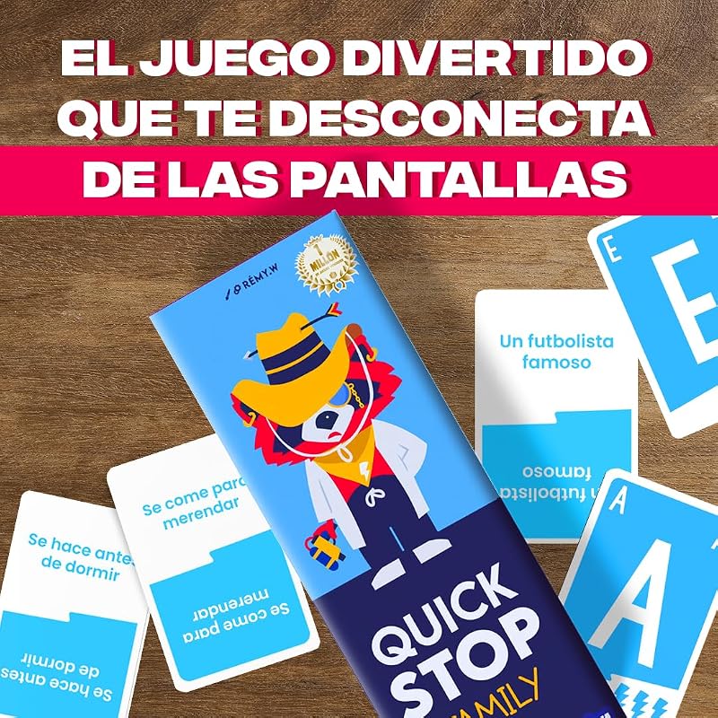 Quickstop Family – El Juego de Mesa Más Divertido para Toda la Familia | a Partir de 6 años, de 2 a 7 Jugadores y Reglas en 1 min - Juego de Viaje