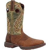 Durango mens Rebel™ By Durango® Dark Chestnut and Hunter Green Western Boot