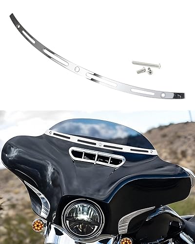ANONEMOTO Slotted Windshield Trim Chrome Stainless Windscreen Trim - Main Image
