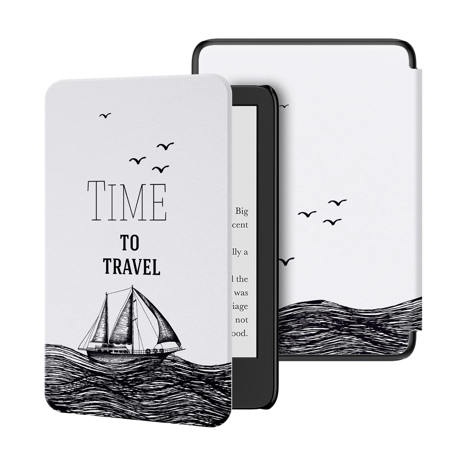 Ayotu Slim Case for 6" All-New Kindle (11th Generation 2024/2022 Release), Colorful PU Leather Smart Cover with Auto Wake/Sleep, ONLY Fit 6 inch Basic Kindle 2024/2022 Release,The Time to Travel