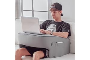 cooloo8 Lap Desk Pillow, Lap Pillow for Laptop, Memory Foam Bed Desk Pillow for Working, Gaming, Reading, Crocheting in Bed Couch(Grey)
