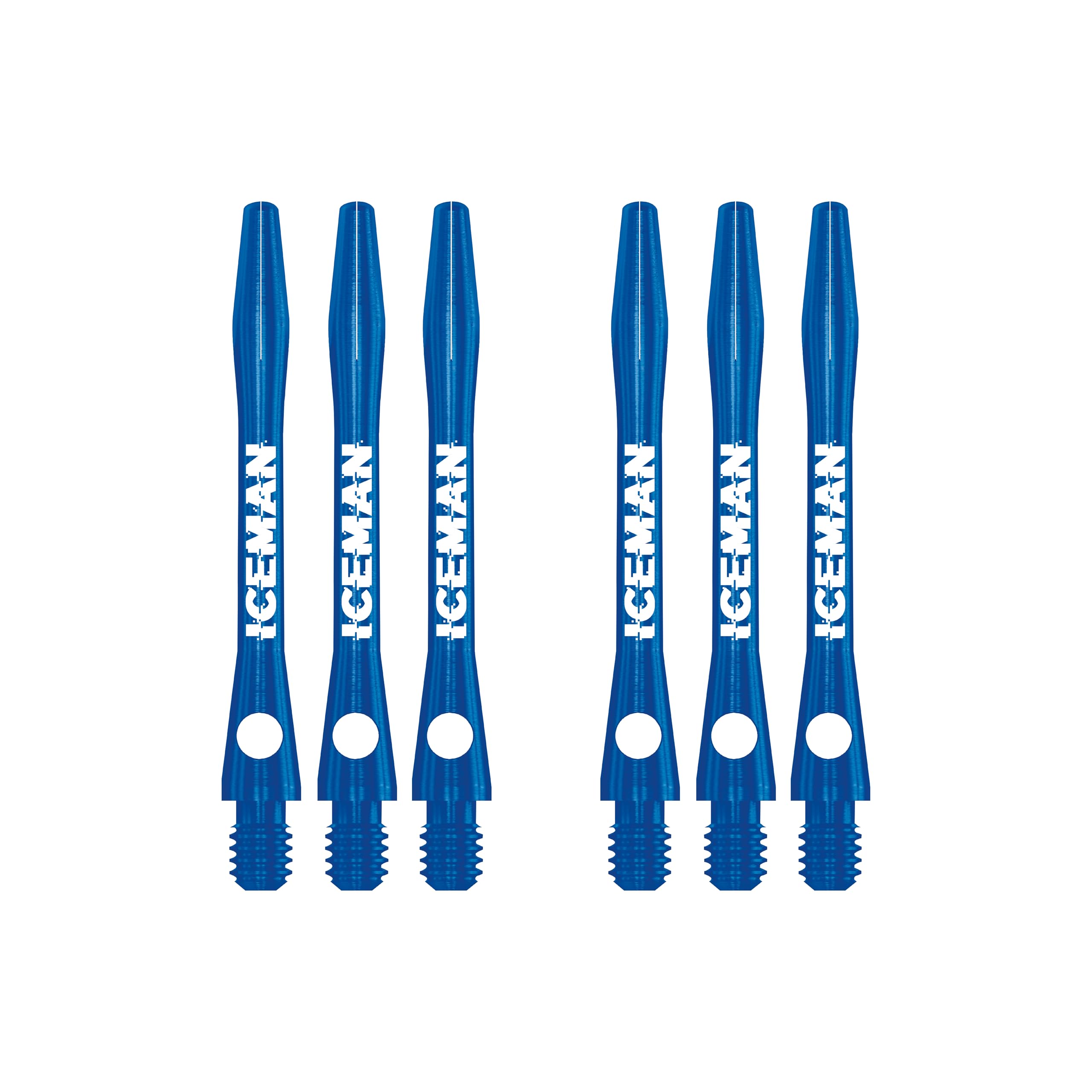 Red Dragon Gerwyn Price Iceman Logo Blue Aluminium Short Stems - 3 sets per pack (9 Stems in total)