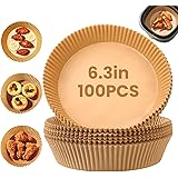 100 PCS Air Fryer Disposable Paper Liners, Maiqufa® Oil-Proof Water-Proof Parchment Round Paper Liners, for Baking Cooking Gr
