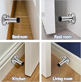 Northern Brothers 5cm Chrome Door Stop Pack of 6 with Self Adhesive or Wall view 3