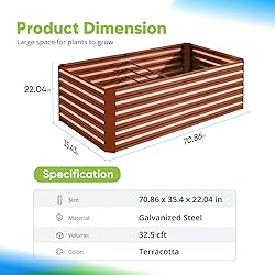 Quictent Galvanized Raised Garden Bed Metal Planter