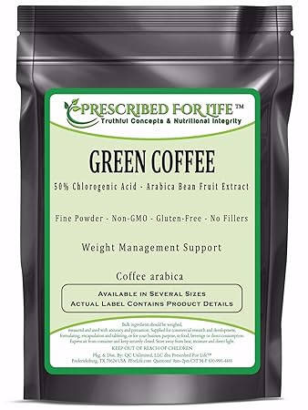 Green Coffee - 50% Chlorogenic Acid - Arabica Bean Fruit Extract Powder (Coffea Arabica), 1 kg