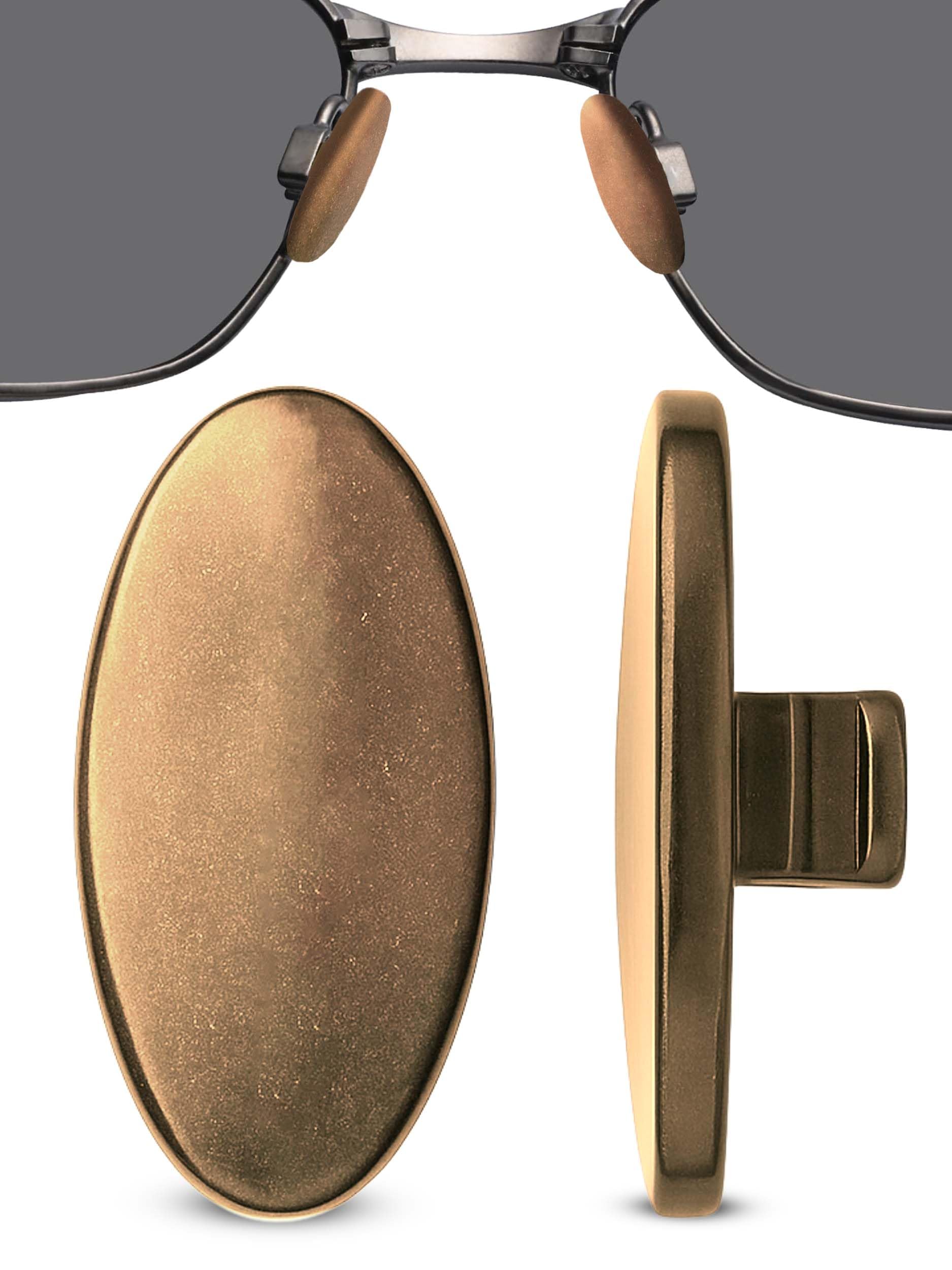 SPORTS WORLD VISION Titanium Glasses Nose Pads | Non-Slip Oval Titanium Nose Pads for Glasses | 13mm Slide-in Easy Replacement & Comfortable Fit - 1 Pair in Rose Gold Finish for Suitable Eyeglasses