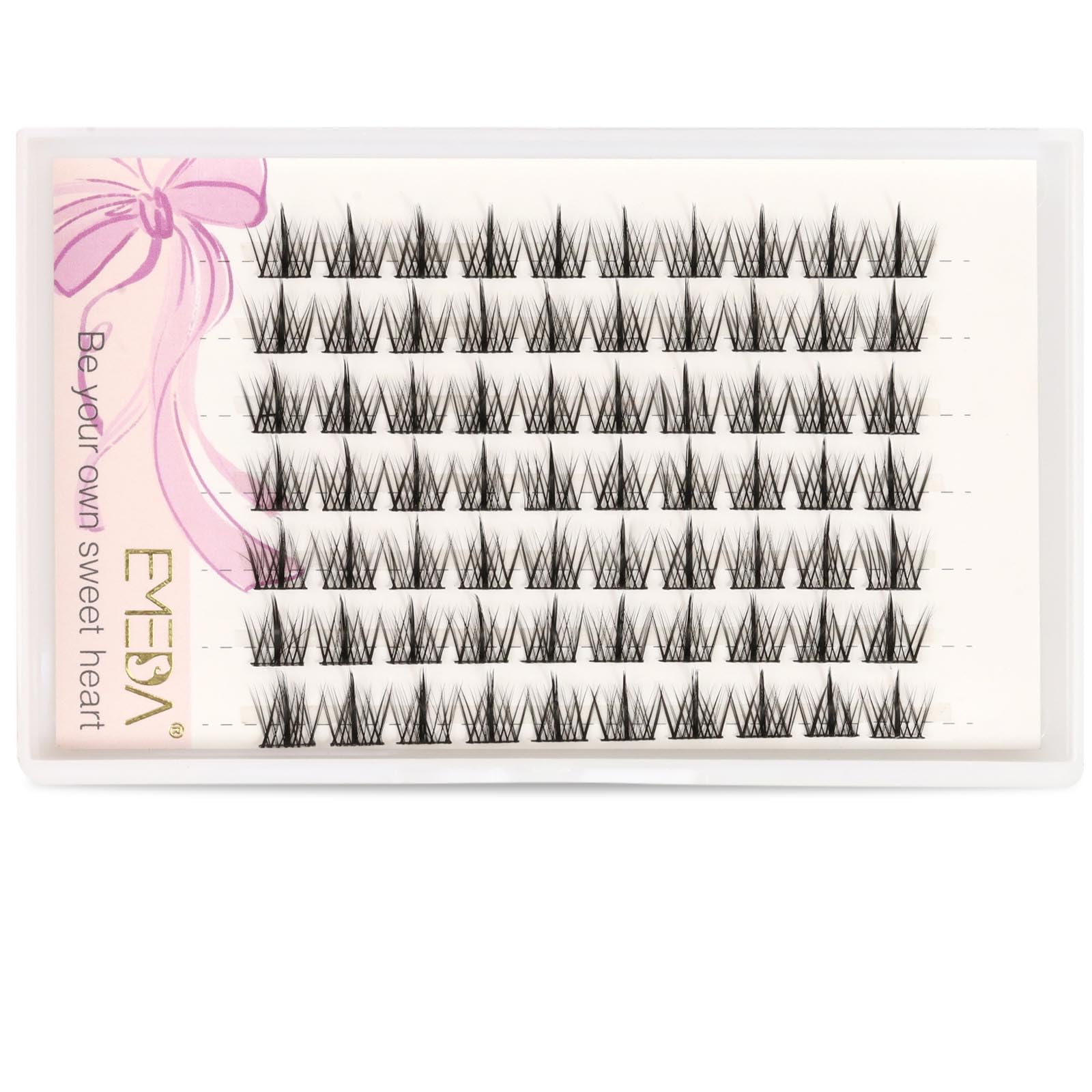 EMEDA Cluster Lashes Anime 70 Pcs DIY False Eyelashes C Curl Individual Lashes 11mm Manga Lashes DIY Eyelash Extensions Thin Band Natural Cluster Lash Kit (11mm)