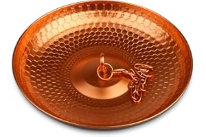 Vindar Rain Chain Anchoring Basin, Rain Bowl Iron Armor Rain Chain Metal Basin 11 Inches Round 2 Inches High