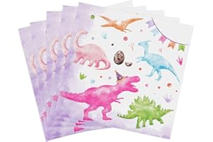 WERNNSAI WERNNSA Girl Dinosaur Party Decorations -50 Pack Dinosaur Paper Napkins Pink Dinosaur Birthday Decorations Disposable Dino Paper Napkins for Kids Baby Girl 6.5 x 6.5 Inches