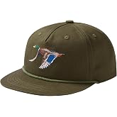 BASSDASH Embroidered Soft Top Flat Brim Duck Hat Snapback Cap for Hunting, Fishing, and Outdoor Activities