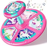 Lehoo Castle Sit and Spin Toys for Toddlers 1-3 Girls, Toddler Sit n Spin with Lights and Music, 360°Spinning Seat for Body B