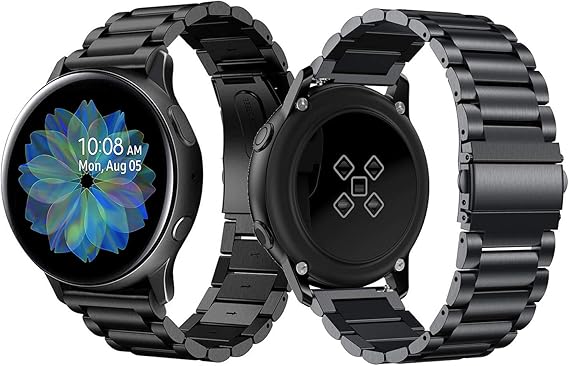 Metal Band For Samsung Galaxy Active 2 Watch 44mm 40mm Premium Solid Stainless Steel Replacement Strap For Galaxy Active2 Men Women Black Amazon Ca Cell Phones Accessories