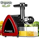 Aobosi Slow Masticating Juicer Extractor Compact Cold Press Juicer Machine with Portable Handle/Quiet Motor