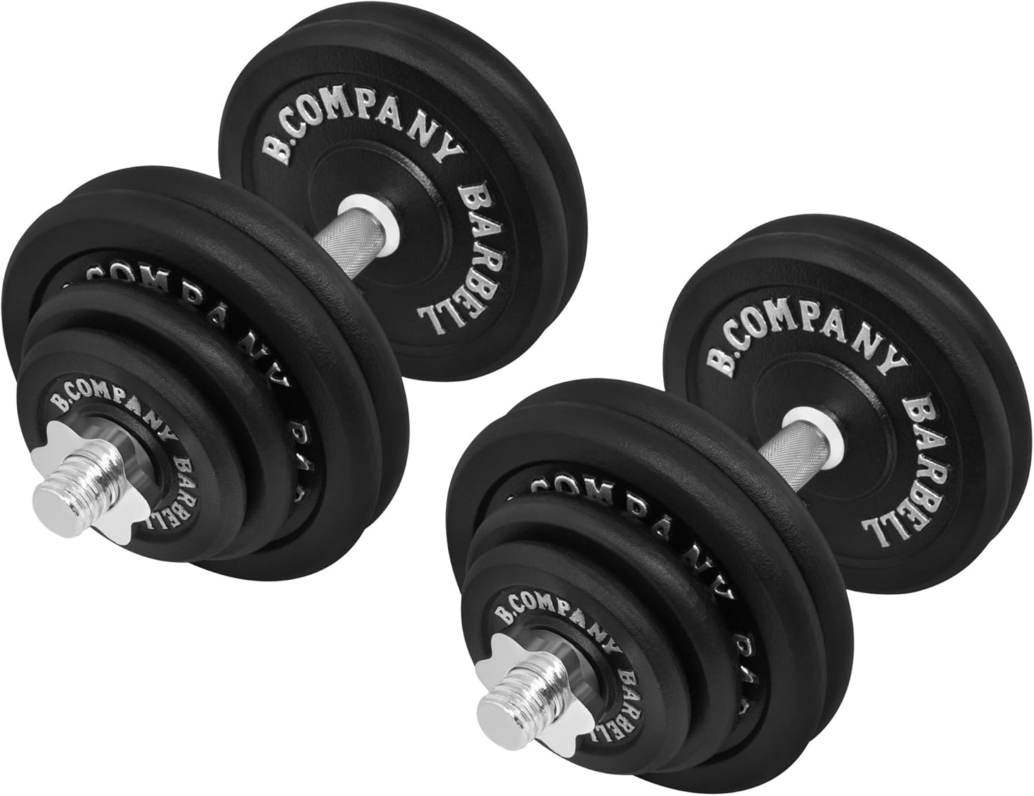 Cast Iron Dumbbell Set 60 kg (2 x dumbbell bars, 40 CM, 4 x 1,25 kg, 4