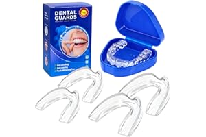 Fullaye Mouth Guard for Grinding Teeth at Night,Night Guards for Teeth Grinding.Food-Grade&Comfotable Safety Mouth Guard for Sleeping(4 Packs).