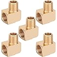 Boeray 5pcs 1/2" Brass Forged 90 Degree Elbow Fittings, 1/2" NPT Male to Female, ASTM B584, ASME/ANSI B16