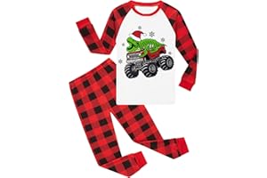 Little bety Boys Christmas Pajamas Toddler Boys Cotton Long Sleeve Pjs Kids Holiday Sleepwear Sets 18months-18years