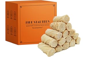 WOWHAOHUO 128Pcs Natural Fire Starters for Campfires, Fireplaces, Grills, BBQ & Smokers, Wood Stoves,Fire Pits,A Box of 128 pcs Firestarters