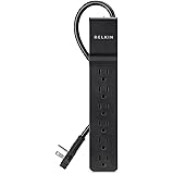 Belkin BSE600-06BLK-WM 6-Outlet Power Strip Surge Protector with 6-Foot Power Cord, 600 Joules