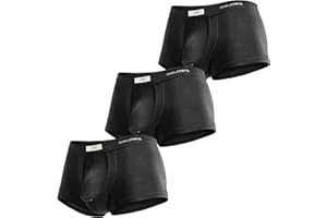 feichan ashion men's underwear bulge enhancing boxer briefs dual pouch upport separation scrotum physiological underpants