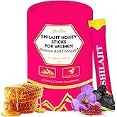 Strawberry Shilajit Honey Sticks for Women,Honey Sticks for Women with Saffron & Shatavari Extract & Shilajit Resin, for Enhance Energy & Hormone Balance & Energize,30 Sticks,Easy to Consume