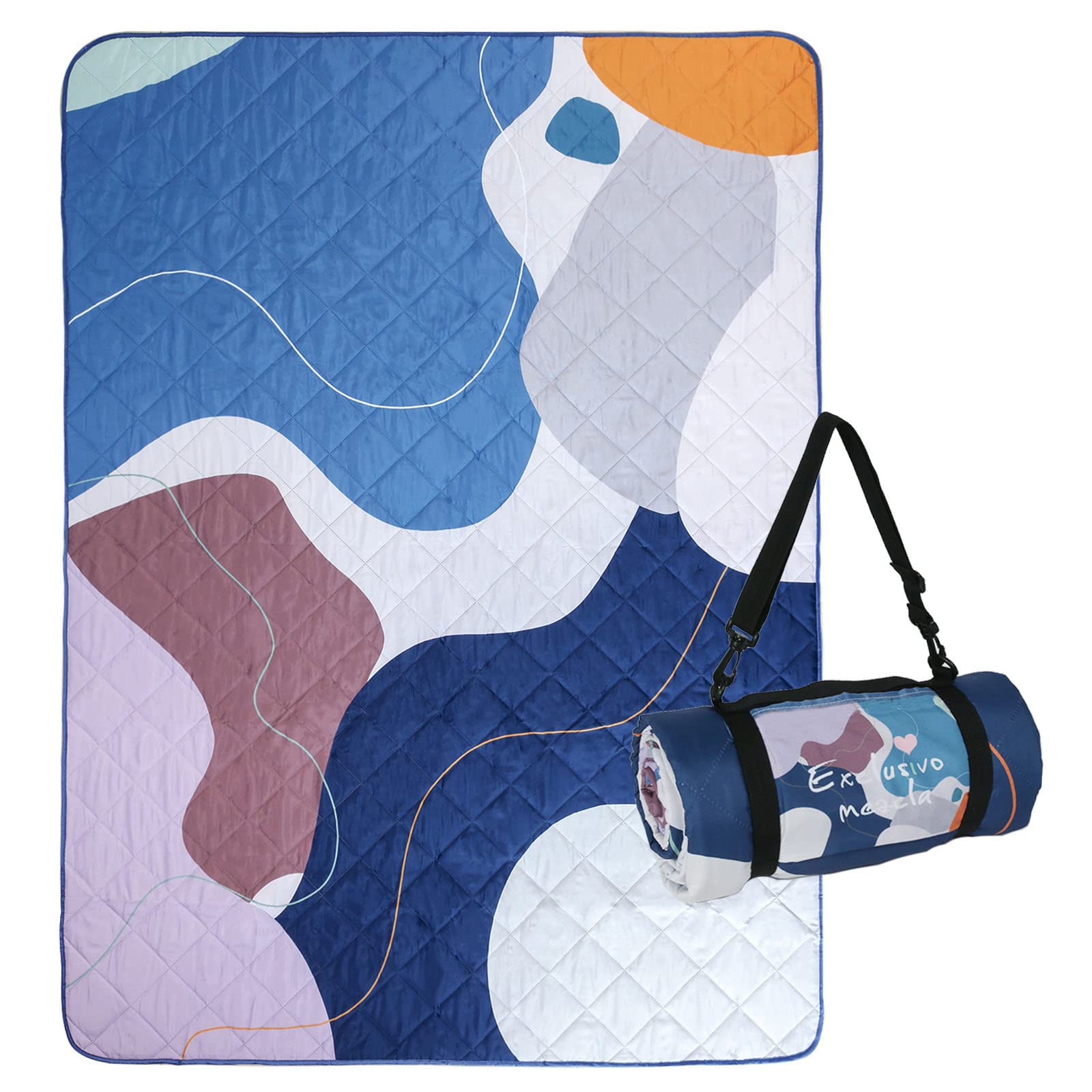 Exclusivo Mezcla Waterproof Picnic Blankets Outdoor Multipurpose Rugs for Camping, Travel, Park, Beach, Garden, 3-Layer 150x200 CM Large Sandproof Beach Blanket