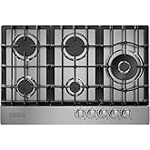 Empava Gas Cooktop 30 Inch, 5 SABAF Sealed Burners Made in Italy, Stove Top Bulit-in Ion Flame Ignition, NG/LPG Convertible,CSA Approved, Stainless Steel, Ideal for Kitchens,Apartments
