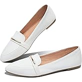 Obtaom Women's Pointy Toe Loafer Flat Comfortable Faux Suede Work Shoes,Cute Penny Loafer Slip On Ballet Flat