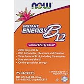 NOW Supplements, Instant Energy B-12 (2,000 mcg of B-12 per packet), Cellular Energy Boost*, 75 Packets