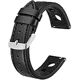 BISONSTRAP Rally Watch Bands, Leather Watch Straps for Men, 18mm, 20mm, 22mm