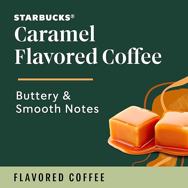 STARBUCKS GROUND COFFEE, CARAMEL FLAVORED COFFEE, NATURALLY FLAVORED, 100% ARABICA 1 BAG (11 OZ)
