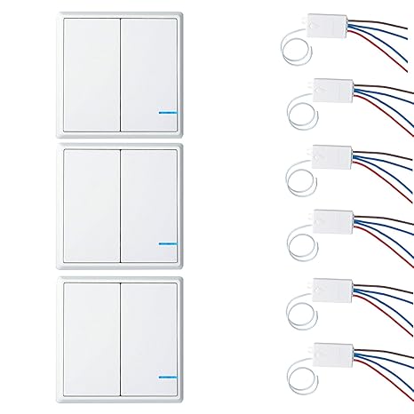 Superink 3 Set 2 Gang Wireless Light Switch 110v Receiver
