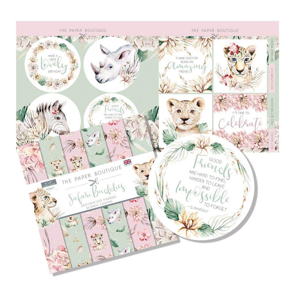 The Paper Boutique - Safari Buddies - Paper Kit,Mixed Colours,8 x 8 inches