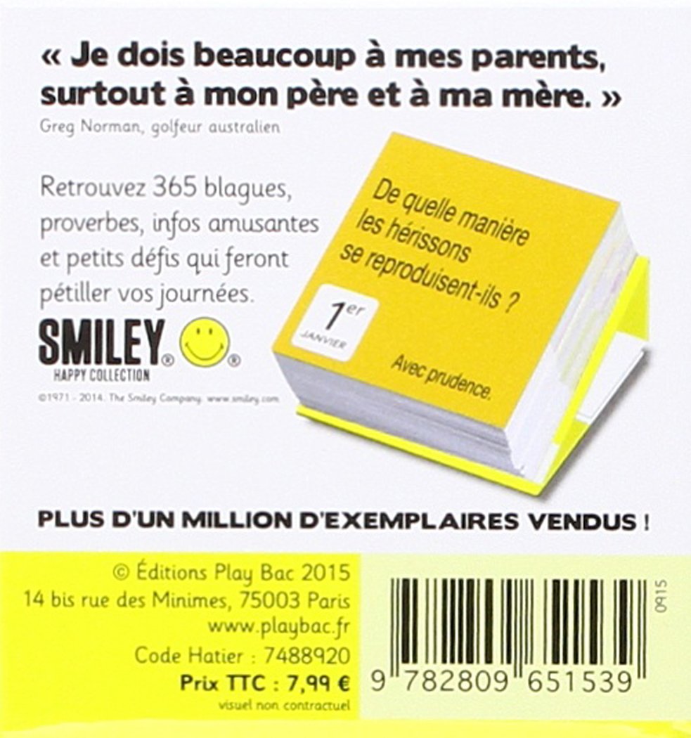 Amazon Fr Mini Calendrier 365 Jours Pour Avoir Le Smile Play Bac Livres