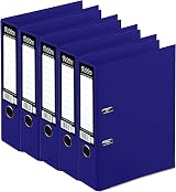 ED Pukka A4 Glossy 2-Ring Lever Arch Files 75mm Spine Navy Pack of 5 view 1