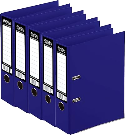 ED Pukka A4 Glossy 2-Ring Lever Arch Files 75mm Spine Navy Pack of 5