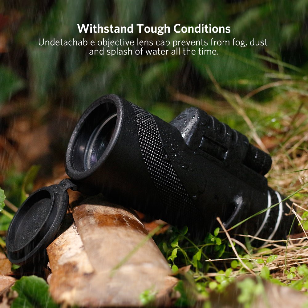 Monoculaire 40x60 Télescope Haute Puissance Zoomable Optique Vision Nocturne Basse Lumière Jumelles Anti-Brouillard/Pluie Idéal pour l\'Observation des Oiseaux, Sports, Concerts, Voyages, 500m/9500m