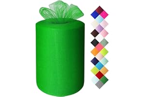 MIGLORIA Tulle Rolls Fabric 6 Inch by 100 Yards Emerald Green Tulle Spool for Tutu Table Skirt Wedding Gift Wrapping Party Decorations DIY Crafts Supplies
