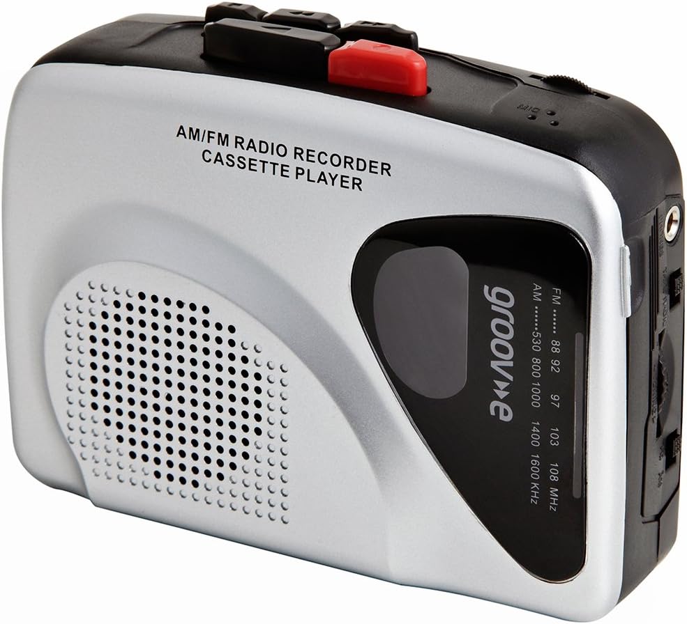 Groov-e Portable Cassette Player Recorder AM FM Radio Speaker Mic 3.5mm Jack