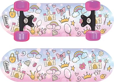 Ozbozz Princeses Skateboard 17 Inch Deck Flashing Wheels Princess Design