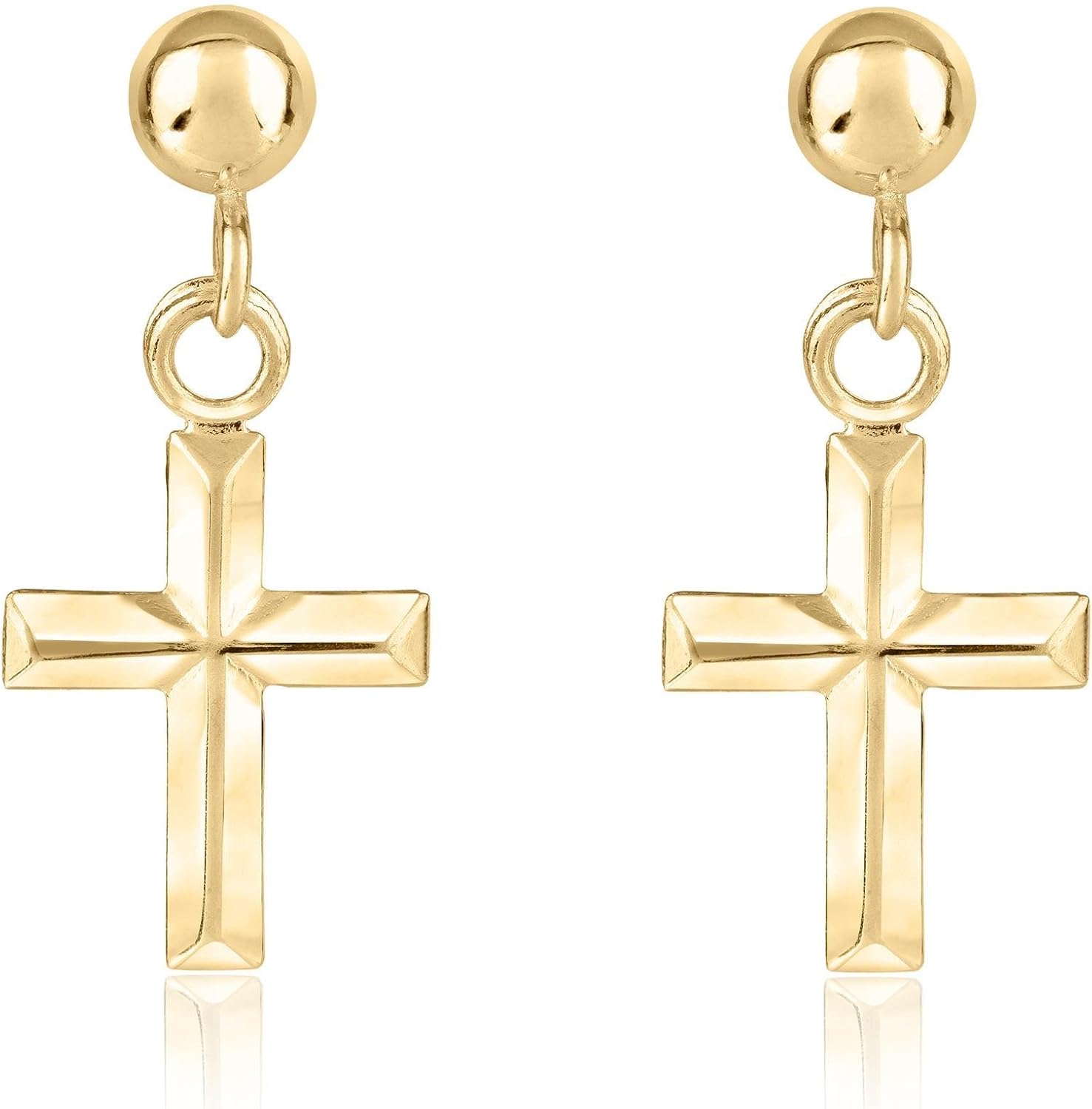 Yellow Gold Cross Earrings Amazon.ca Jewelry