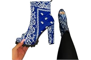 Gibobby Womens Sandals Ankle Boots for Women High Heel Peep Toe Slip On Short Ankle Booties Solid Color Combat Boots