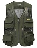 Flygo Men's Mesh Fishing Vest Multi-Pockets