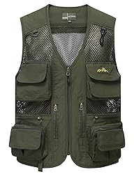 Flygo Men's Mesh Fishing Vest Multi-Pockets